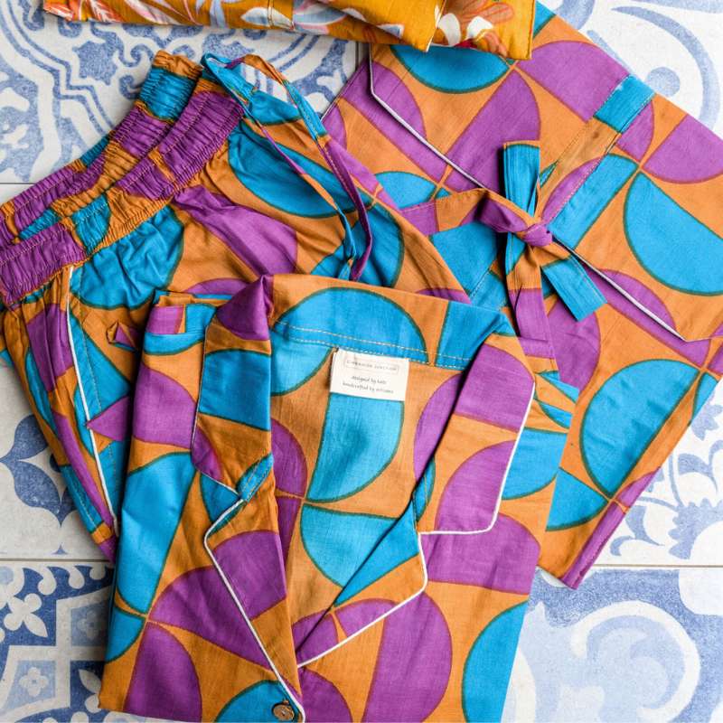 Clara block printed pyjamas