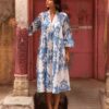 The Hattie Dress in Denim Blue