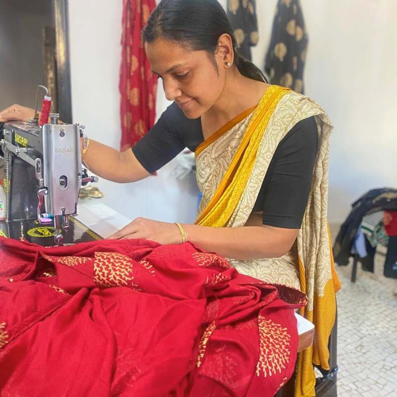 Neeta Ben sewing Neeta Ben sewing