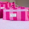 Roaring Pink Stripe Cosmetic Case