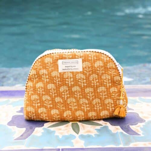 the amber cosmetic bag